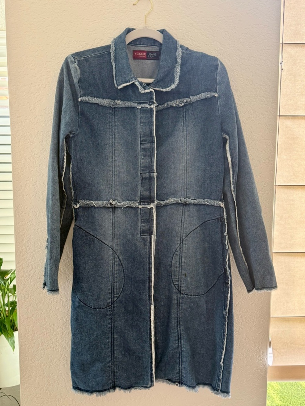 Younique Y2K Vintage Distressed Denim Coat